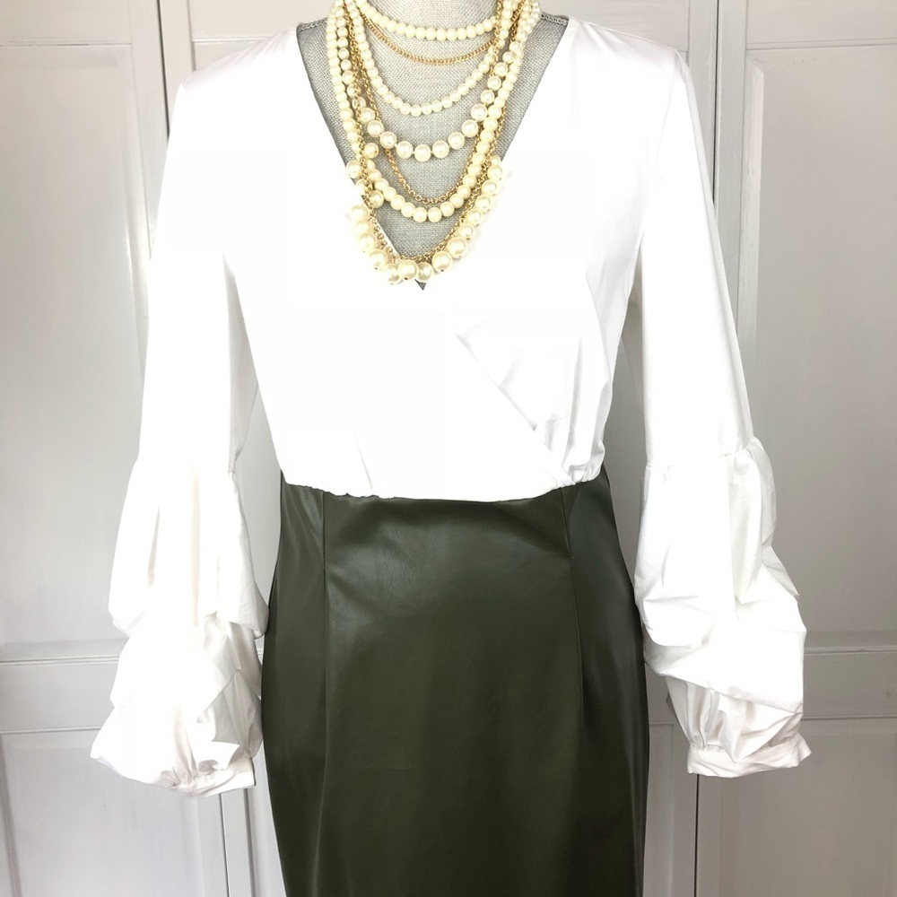 New York & Co Cotton/Vegan Leather Dress